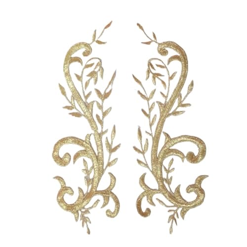 Spitzenapplikationen, Blumenaufnäher, Nähbesatz, Hochzeitsdekoration, Spitzenstoff (Gold B) von SIDIFU