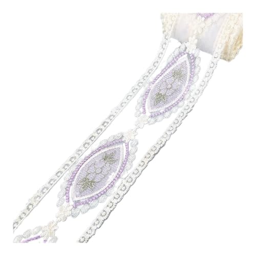 Spitzenband mit Blumenstickerei, 4,5 m, für Schleifen, Kleidung, Dekor, Nähstoff, Bastelbedarf, Handarbeitszubehör (15) von SIDIFU