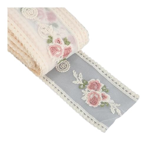 Spitzenband mit Blumenstickerei, 4,5 m, für Schleifen, Kleidung, Dekor, Nähstoff, Bastelbedarf, Handarbeitszubehör (16) von SIDIFU