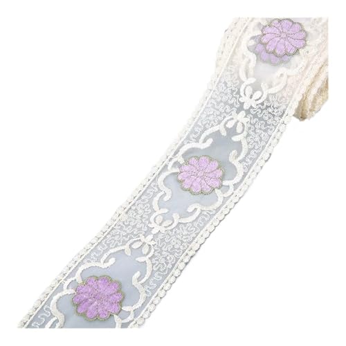 Spitzenband mit Blumenstickerei, 4,5 m, für Schleifen, Kleidung, Dekoration, Nähstoff, Bastelbedarf, Handarbeitszubehör (12) von SIDIFU