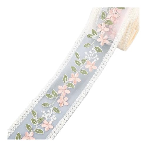 Spitzenband mit Blumenstickerei, 4,5 m, für Schleifen, Kleidung, Dekoration, Nähstoff, Bastelbedarf, Nähzubehör (11) von SIDIFU