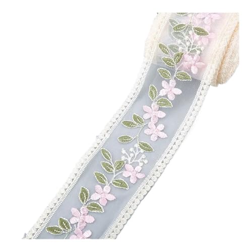 Spitzenband mit Blumenstickerei, 4,5 m, für Schleifen, Kleidung, Dekoration, Nähstoff, Bastelbedarf, Nähzubehör (13) von SIDIFU
