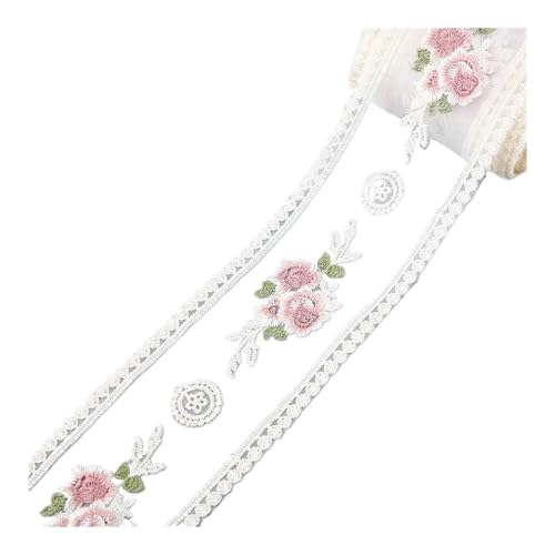 Spitzenband mit Blumenstickerei, 4,5 m für Schleifen, Kleidung, Dekoration, Nähstoff, Bastelbedarf, Handarbeitszubehör, Größe 6 Spitzenband mit Blumenstickerei, 4,5 m für Schleifen, Kleidung, Dekoration, Nähstoff, Bastelbedarf, Handarbeitszubehör, Größe 6 von SIDIFU