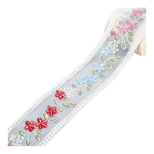 Spitzenband mit Blumenstickerei, 4,5 m für Schleifen, Kleidung, Dekoration, Nähstoff, Bastelbedarf, Handarbeitszubehör, Größe 7 Spitzenband mit Blumenstickerei, 4,5 m für Schleifen, Kleidung, Dekoration, Nähstoff, Bastelbedarf, Handarbeitszubehör, Größe 7 von SIDIFU