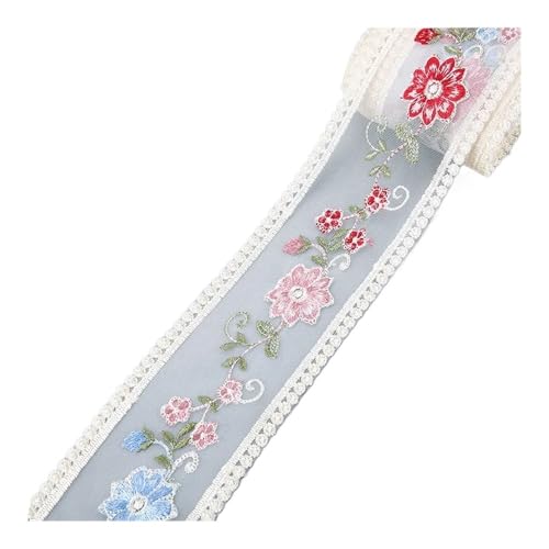 Spitzenband mit Blumenstickerei, 4,5 m für Schleifen, Kleidung, Dekoration, Nähstoff, Bastelbedarf, Handarbeitszubehör, Größe 8 Spitzenband mit Blumenstickerei, 4,5 m für Schleifen, Kleidung, Dekoration, Nähstoff, Bastelbedarf, Handarbeitszubehör, Größe 8 von SIDIFU