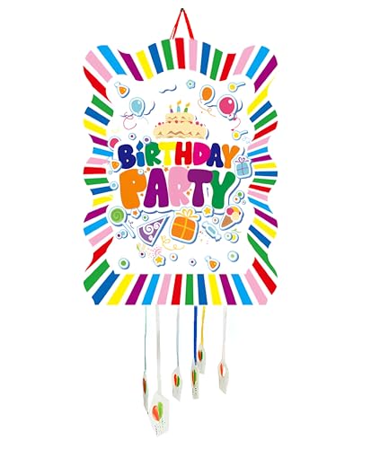 Piñata Kindergeburtstag, Pinata für Kinder, Dekoration für Kinderpartys, Jungen und Mädchen, große Pinata, zum Befüllen mit Spielzeug und Süßigkeiten, leicht zu befüllen (Farben) von SIDRAL
