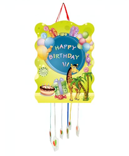 Piñata zum Kindergeburtstag, Pinata für Kinder, Dekoration für Kinderpartys, Jungen und Mädchen, große Pinata, zum Befüllen mit Spielzeug und Süßigkeiten, einfach zu befüllen (Giraffe) von SIDRAL