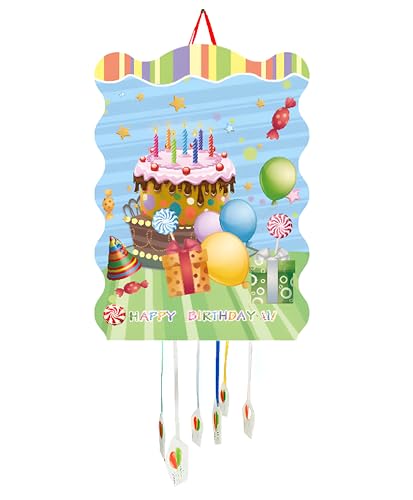 Piñata zum Kindergeburtstag, Pinata für Kinder, Dekoration für Kinderpartys, Jungen und Mädchen, große Pinata, zum Befüllen mit Spielzeug und Süßigkeiten, einfach zu befüllen (Kuchen und Luftballons) Piñata zum Kindergeburtstag, Pinata für Kinder, Dekoration für Kinderpartys, Jungen und Mädchen, große Pinata, zum Befüllen mit Spielzeug und Süßigkeiten, einfach zu befüllen (Kuchen und Luftballons) von SIDRAL