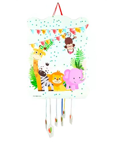 Piñata zum Kindergeburtstag, Pinata für Kinder, Dekoration für Kinderpartys, Jungen und Mädchen, große Pinata, zum Befüllen mit Spielzeug und Süßigkeiten, einfach zu befüllen (Tiere) von SIDRAL
