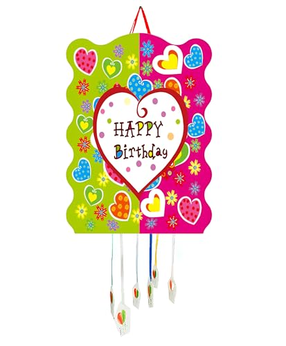 Piñata zum Kindergeburtstag, Pinata für Kinder, Dekoration für Kinderpartys, Jungen und Mädchen, große Pinata, zum Befüllen mit Spielzeug und Süßigkeiten, leicht zu befüllen (Herz) von SIDRAL