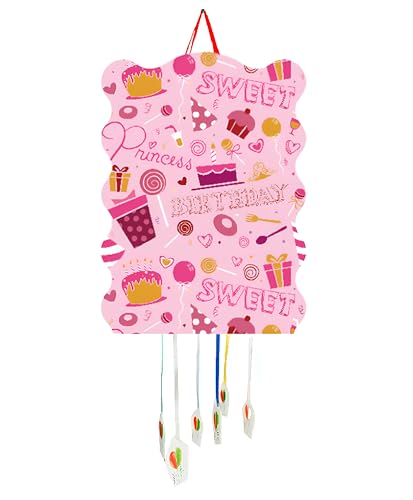 Piñata zum Kindergeburtstag, Pinata für Kinder, Dekoration für Kinderpartys, Jungen und Mädchen, große Pinata, zum Befüllen mit Spielzeug und Süßigkeiten, leicht zu befüllen (Rosa Prinzessin) von SIDRAL