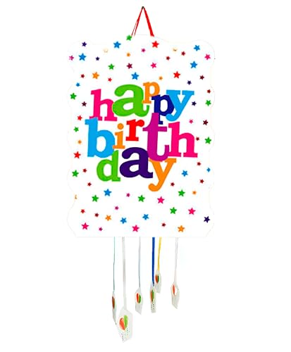 Piñata zum Kindergeburtstag, Pinata für Kinder, Dekoration für Kinderpartys, Jungen und Mädchen, große Pinata, zum Befüllen mit Spielzeug und Süßigkeiten, leicht zu befüllen (Sterne) von SIDRAL