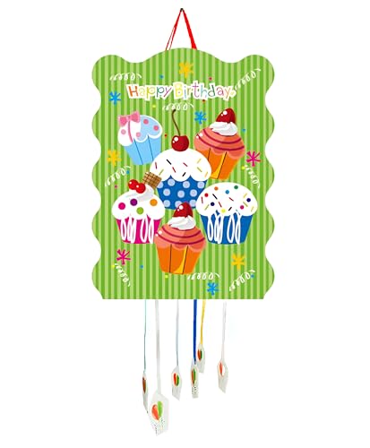 Piñata zum Kindergeburtstag, Pinata für Kinder, Dekoration für Kinderpartys, Jungen und Mädchen, große Pinatas zum Befüllen mit Spielzeug und Süßigkeiten, einfach zu befüllen (Cupcakes) von SIDRAL