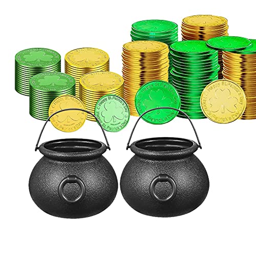 2 Pcs St. Patrick'S Day Party Schwarz Kessel Mit Griffen Hexenkessel Süßigkeiten Kessel,100 Stück St. Patrick's Day Kleeblatt Münzene für St. Patricks Day Mardi Gras Süßigkeiten Party Zubehör Dekor 2 Pcs St. Patrick'S Day Party Schwarz Kessel Mit Griffen Hexenkessel Süßigkeiten Kessel,100 Stück St. Patrick's Day Kleeblatt Münzene für St. Patricks Day Mardi Gras Süßigkeiten Party Zubehör Dekor von SIEBOLD