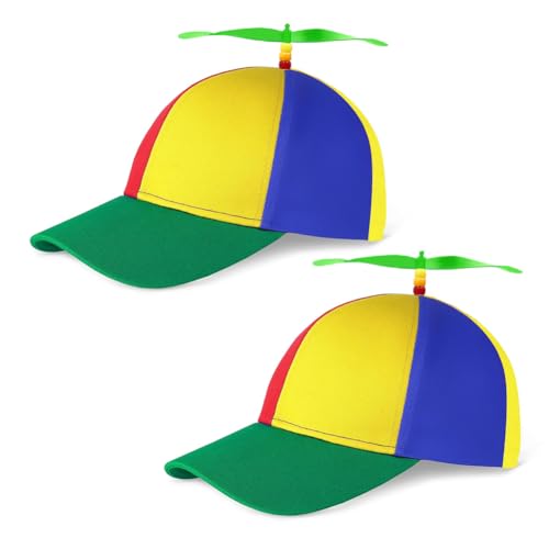 SIEBOLD 2 Stücke Propeller mütze,Helikopter Cap,Propeller hut,Lustige party hüte,für Kopfbedeckung Zubehör Karneval Partykostüm Requisiten für Erwachsene und Kinder Einstellbar Größe (54-60CM) SIEBOLD 2 Stücke Propeller mütze,Helikopter Cap,Propeller hut,Lustige party hüte,für Kopfbedeckung Zubehör Karneval Partykostüm Requisiten für Erwachsene und Kinder Einstellbar Größe (54-60CM) von SIEBOLD