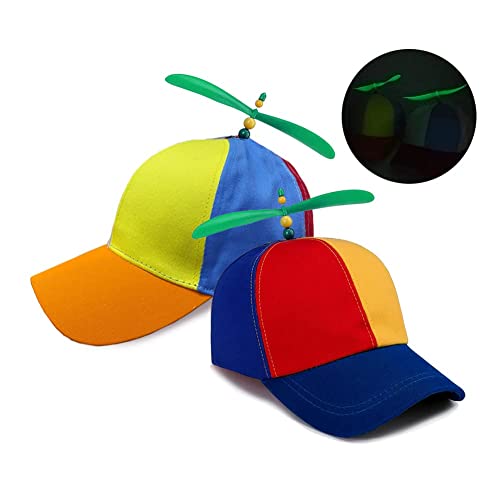SIEBOLD 2 Stücke Propeller mütze,Helikopter Cap,Propeller hut,Lustige party mützen,für Kopfbedeckung Zubehör Karneval Partykostüm Requisiten für Erwachsene und Kinder Einstellbar Größe (54-60CM) von SIEBOLD