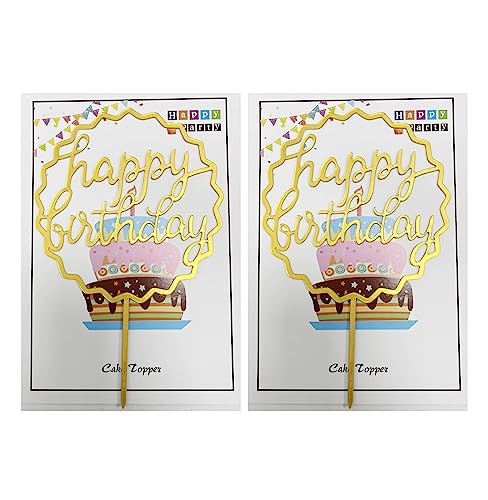 Gold Happy Birthday Cake Toppers Geburtstag Kuchen Karten Geburtstag Party Dekoration DAL33 von SIECHI