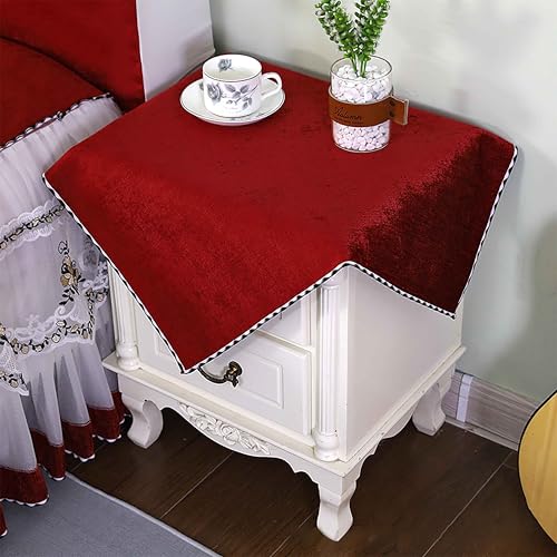 SIELUNO Nachttisch-Abdeckung, rechteckig, mit Quaste, geeignet für Nachttisch, TV, Mikrowelle, Waschmaschine, Kühlschrank, Staubschutz, 50,8 x 50,8 cm, Rot SIELUNO Nachttisch-Abdeckung, rechteckig, mit Quaste, geeignet für Nachttisch, TV, Mikrowelle, Waschmaschine, Kühlschrank, Staubschutz, 50,8 x 50,8 cm, Rot von SIELUNO