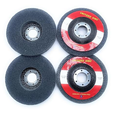 SIGNI Unitized Disc EXL UW Oberflächenbehandlung, Entgraten und Finish PRO 11,4 x 2,2 cm für Metall, Legierung, Stahl für Winkelschleifer (2S FIN, 4) von SIGNI