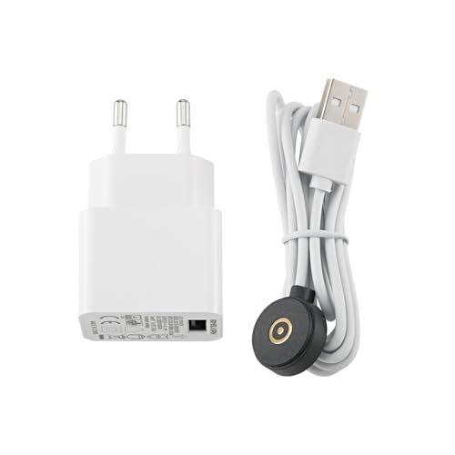 SIGOR easy-connect puk Ladekabel inkl. Netzteil - Magnetisches Ladekabel für alle Akkuleuchten mit easy-connect puk-Anschluss, Länge 1,2m, weiß von SIGOR
