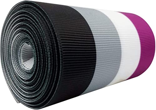 LGBTQ Einseitiges Ripsband, Asexueller Stolz, bedruckt, 7,6 cm, weißes Ripsband, Gay Pride Cheer 4,5 m von SIGRIDEE