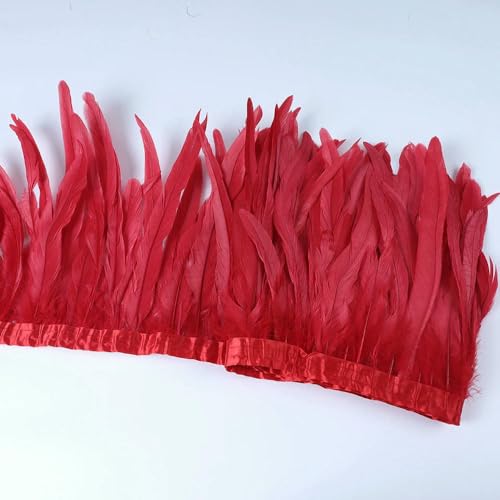 2M Hahnschwanz Feder Fransenborte - DIY Nähen Band für Karneval Kostüm Zubehör & Kleidung Dekor 2M Hahnschwanz Feder Fransenborte - DIY Nähen Band für Karneval Kostüm Zubehör & Kleidung Dekor von SIHAOYY