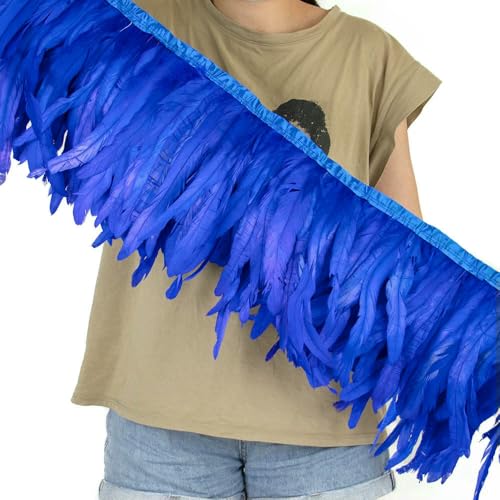 SIHAOYY (25–30 cm) Hühnerfeder-Schwanzbesatz, farbige Hahnenfedern für Bastelfransen, DIY-Kleidung, Band, Karnevalszubehör von SIHAOYY