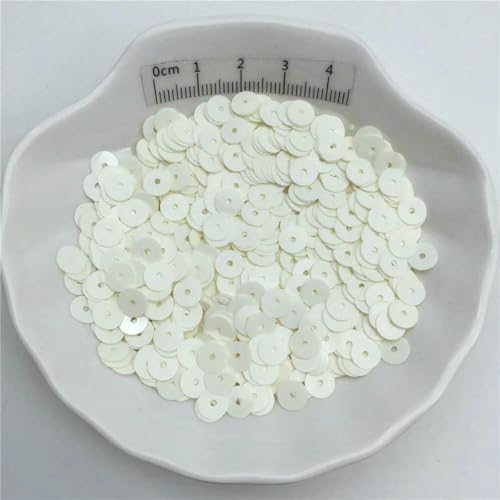 SIHAOYY 10 g Silberbasis, 3–8 mm, flache runde Pailletten, Glitzer-Pailletten für Kleidung, Schuhe, Kinder, DIY, Basteln, handgefertigtes Zubehör von SIHAOYY