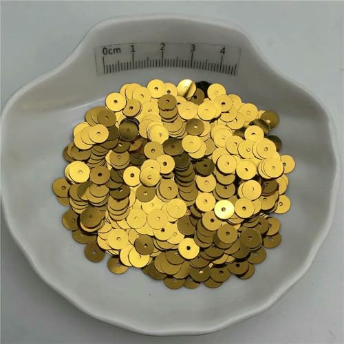 SIHAOYY 10 g Silberbasis, 3–8 mm, flache runde Pailletten, Glitzer-Pailletten für Kleidung, Schuhe, Kinder, DIY, Basteln, handgefertigtes Zubehör von SIHAOYY