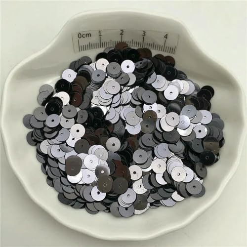 SIHAOYY 10 g Silberbasis, 3–8 mm, flache runde Pailletten, Glitzer-Pailletten für Kleidung, Schuhe, Kinder, DIY, Basteln, handgefertigtes Zubehör von SIHAOYY