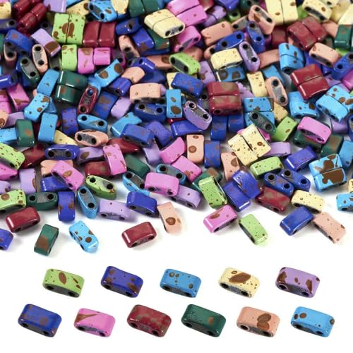 SIHAOYY 2-Loch-Zugbank, halbe Tila-Perlen, sprühlackiert, rechteckig, Glas-Rocailles für Handwerk, Armbänder, Halsketten, Schmuckherstellung SIHAOYY 2-Loch-Zugbank, halbe Tila-Perlen, sprühlackiert, rechteckig, Glas-Rocailles für Handwerk, Armbänder, Halsketten, Schmuckherstellung von SIHAOYY