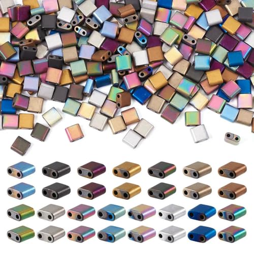 SIHAOYY 2-Loch-Zugbank, halbe Tila-Perlen, sprühlackiert, rechteckig, Glas-Rocailles für Handwerk, Armbänder, Halsketten, Schmuckherstellung SIHAOYY 2-Loch-Zugbank, halbe Tila-Perlen, sprühlackiert, rechteckig, Glas-Rocailles für Handwerk, Armbänder, Halsketten, Schmuckherstellung von SIHAOYY