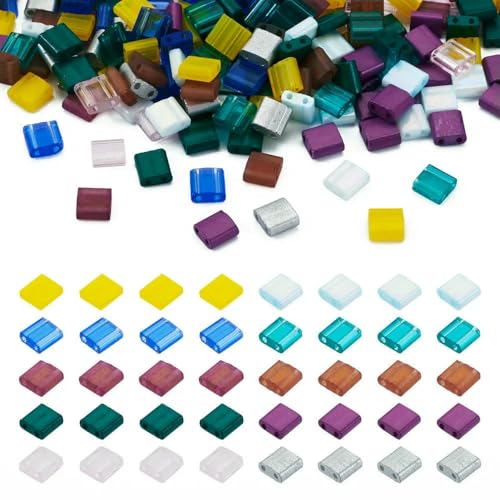 SIHAOYY 2-Loch-Zugbank, halbe Tila-Perlen, sprühlackiert, rechteckig, Glas-Rocailles für Handwerk, Armbänder, Halsketten, Schmuckherstellung SIHAOYY 2-Loch-Zugbank, halbe Tila-Perlen, sprühlackiert, rechteckig, Glas-Rocailles für Handwerk, Armbänder, Halsketten, Schmuckherstellung von SIHAOYY