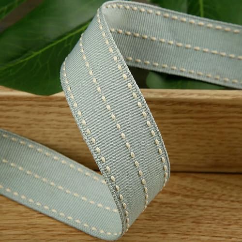 SIHAOYY 5 Yards/Rolle (10–38 mm) dreireihiges Ripsband mit Sprungpunkt für selbstgemachte Haarschleifen, Accessoires, Kleidungsmaterial, Geschenkverpackungen von SIHAOYY
