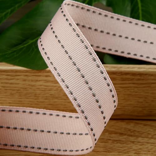 SIHAOYY 5 Yards/Rolle (10–38 mm) dreireihiges Ripsband mit Sprungpunkt für selbstgemachte Haarschleifen, Accessoires, Kleidungsmaterial, Geschenkverpackungen von SIHAOYY