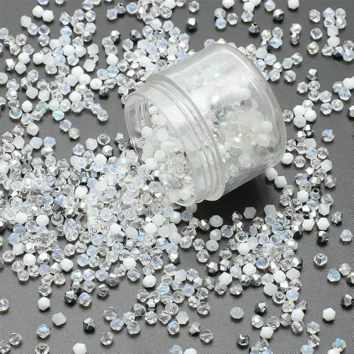 SIHAOYY Abstandshalter aus tschechischem Doppelkegel, 3 mm, gemischt, AB-Farben, für handgefertigte Kristall-Armbänder, Ohrringe, DIY-Schmuckherstellung, 500 Stück SIHAOYY Abstandshalter aus tschechischem Doppelkegel, 3 mm, gemischt, AB-Farben, für handgefertigte Kristall-Armbänder, Ohrringe, DIY-Schmuckherstellung, 500 Stück von SIHAOYY