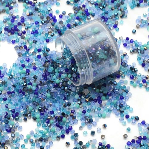 SIHAOYY Abstandshalter aus tschechischem Doppelkegel, 3 mm, gemischt, AB-Farben, für handgefertigte Kristall-Armbänder, Ohrringe, DIY-Schmuckherstellung, 500 Stück SIHAOYY Abstandshalter aus tschechischem Doppelkegel, 3 mm, gemischt, AB-Farben, für handgefertigte Kristall-Armbänder, Ohrringe, DIY-Schmuckherstellung, 500 Stück von SIHAOYY