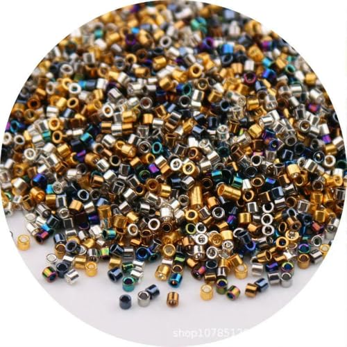 SIHAOYY Glasperlen, 1,6 mm, metallische Farbe, 11/0, lose Abstandshalter, Rocailles, für Handarbeit, Schmuckherstellung, DIY, Charms, Handarbeit, Nähen, 1000 Stück SIHAOYY Glasperlen, 1,6 mm, metallische Farbe, 11/0, lose Abstandshalter, Rocailles, für Handarbeit, Schmuckherstellung, DIY, Charms, Handarbeit, Nähen, 1000 Stück von SIHAOYY