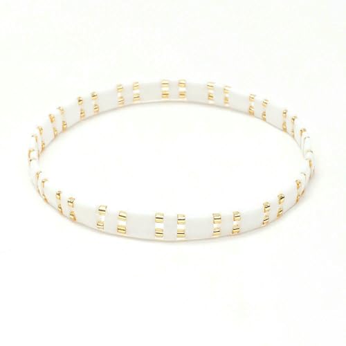 SIHAOYY Tila-Perlen im Vintage-Stil, elastische Armbänder für Frauen, Geschenk, modisch, bunter Schmuck, Regenbogenfarben, Miyuki Tila-Perlen, Armband, DIY-Geschenk SIHAOYY Tila-Perlen im Vintage-Stil, elastische Armbänder für Frauen, Geschenk, modisch, bunter Schmuck, Regenbogenfarben, Miyuki Tila-Perlen, Armband, DIY-Geschenk von SIHAOYY