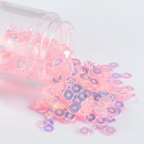 SIHAOYY Transparente flache runde Pailletten, 2–6 mm, zum Nähen, Hochzeitskleid-Zubehör, Nagelkunst, Damen-Kleidung, Nähmaterial, 10 g/Beutel von SIHAOYY