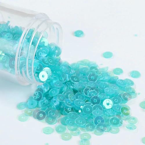 SIHAOYY Transparente flache runde Pailletten, 2–6 mm, zum Nähen, Hochzeitskleid-Zubehör, Nagelkunst, Damen-Kleidung, Nähmaterial, 10 g/Beutel von SIHAOYY