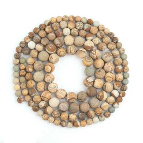 Stumpfe, polierte Naturstein-Onyx-Jaspis-Aventurin-Perlen, rund, matt, lose Perlen für Schmuckherstellung, Ohrringe, Charm-Armbänder, 38,1 cm von SIHAOYY
