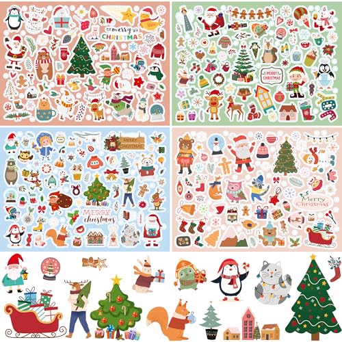 324 Aufkleber Weihnachten, SILARLAIT Sticker Weihnachten und Winter für Kinder, Weihnachtsstickers für Karten Scrapbooking Tagebuch Fotoalben Fotoalbum Geschenk Verpackung, Weihnachtsdeko von SILARLAIT
