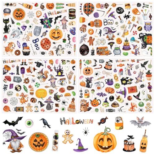 SILARLAIT Sticker Halloween Aquarell, Holografische Halloween Aufkleber Kinder, Glitzersticker Halloween für Mädchen Junge für Pumkin SILARLAIT Sticker Halloween Aquarell, Holografische Halloween Aufkleber Kinder, Glitzersticker Halloween für Mädchen Junge für Pumkin von SILARLAIT