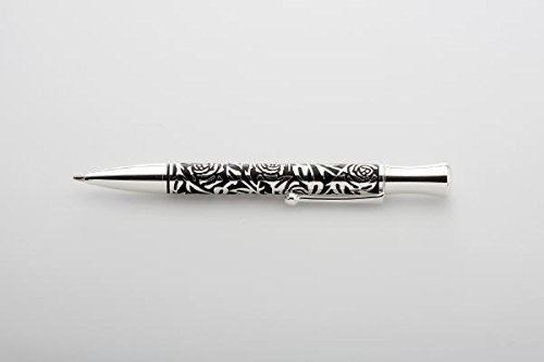 SILBERKANNE Kugelschreiber Rosen 12,5 cm lang versilbert von SILBERKANNE