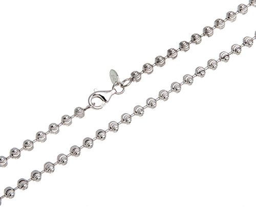 4mm Kugelkette, geschliffen- echt 925 Silber, Länge 40cm von Silberketten Store