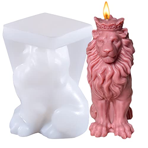 3D Skull Candle Kerzenform aus Silikon, Handgefertigte Harzform mit Löwe, Löwe Schreibtisch Dekor Silikonform, 3D Harz Epoxy Gießform für Kerzenherstellung, Seifenherstellung (Lion) von SILICANDO