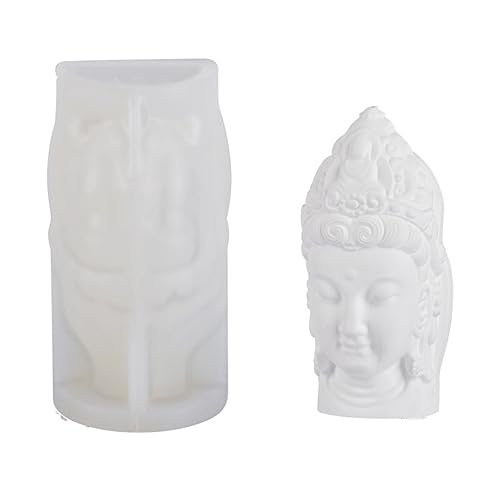 Buddha Silikon-Kerzenform, 3D Silikonform für handgefertigte Gipskunst, Kerzengießformen für die Herstellung von Kerzen, Harz-Säulenaromatherapie, Tonkunst und Ornamentherstellung (Guan Yin Statue) von SILICANDO