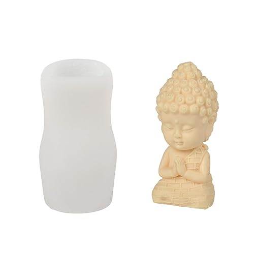 Buddha Silikon-Kerzenform, 3D Silikonform für handgefertigte Gipskunst, Kerzengießformen für die Herstellung von Kerzen, Harz-Säulenaromatherapie, Tonkunst und Ornamentherstellung (Kleiner Buddha) von SILICANDO
