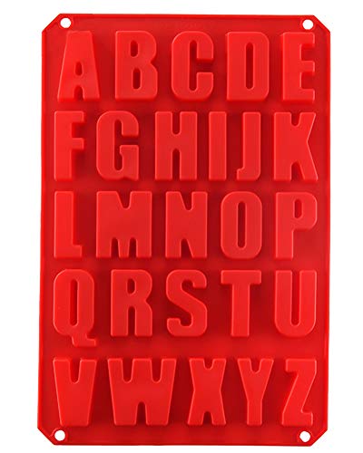 Silikonform 26 Buchstaben Des Alphabets UV Resin Gießform Antihaft Epoxidharz Formen Zahlen Fimo Formen für Schmuckherstellung Kreiden Schlüsselanhänger Anhänger Dekoration DIY Basteln von SILICANDO